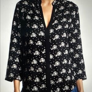 Oat + Fawn Bicycle Print Blouse